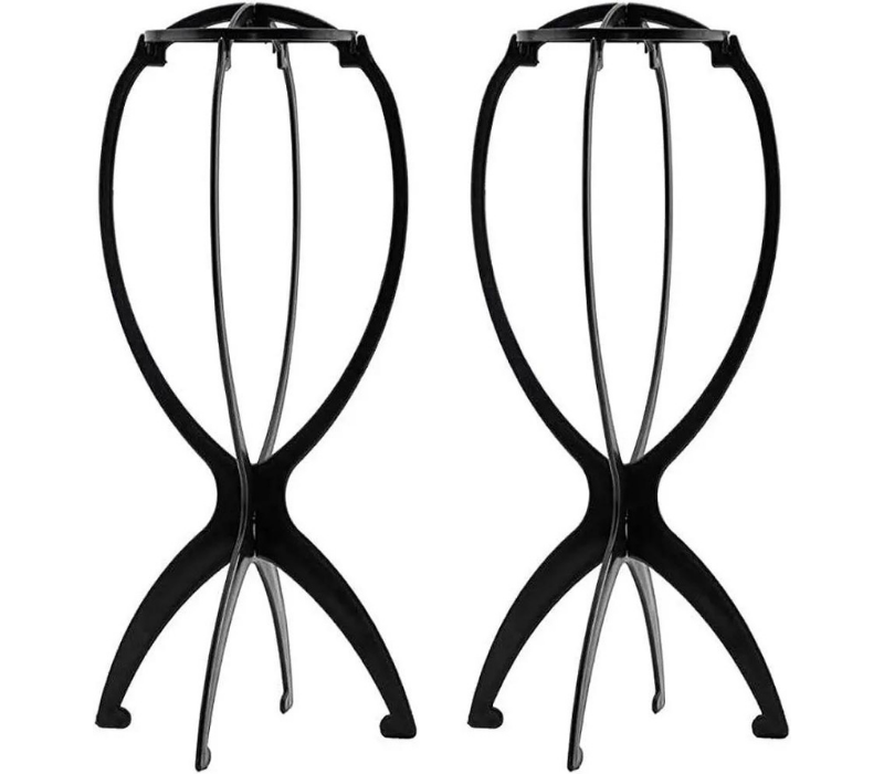 Ruiwen 2 Pcs Wig stand portable collapsible Holder, 13.8 inch Tool Travel Stand for all wigs